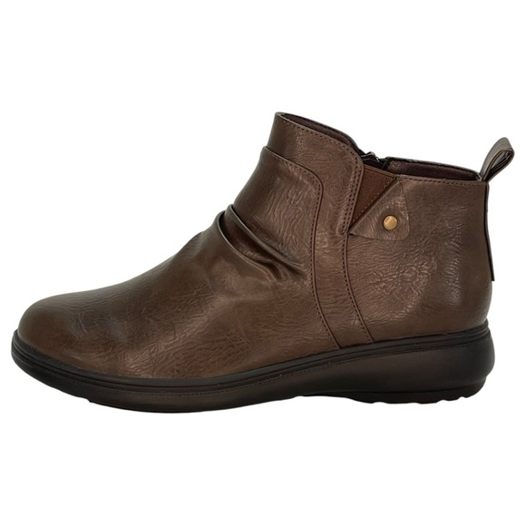 Easy Street Ariadne Brown Faux Leather Womens Booties Size 9.5M - Picture 3 of 10